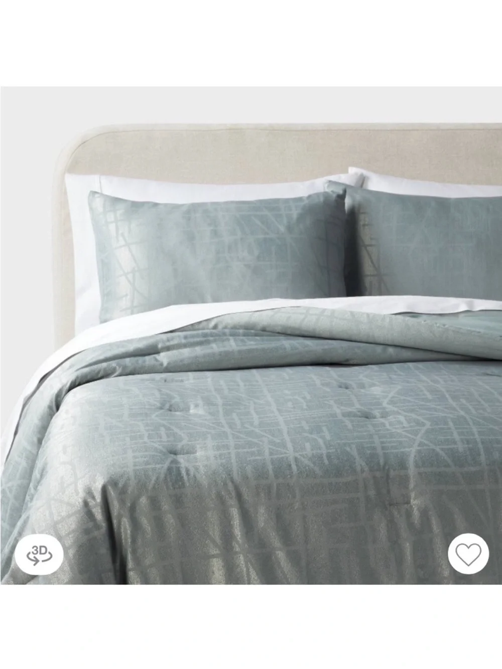Threshold King Luxe Jaquard Light Teal Comforter & Sham Set